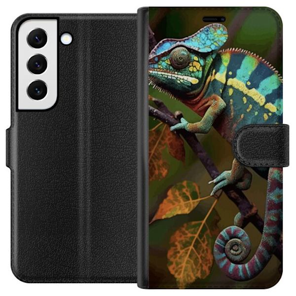 Samsung Galaxy S22+ 5G Lompakkokotelo Lisko Graafinen Streetwear Suunnittelu Eläinmalli Moderni Kaupunkityyli Suosittu Motiivi Luova Taide Trendi