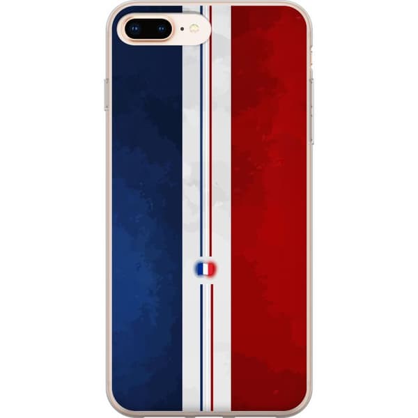 Kompatibelt Mobildeksel til Apple iPhone 8 Plus Minimalistisk fransk flagg med rene linjer og flaggsymbol blå