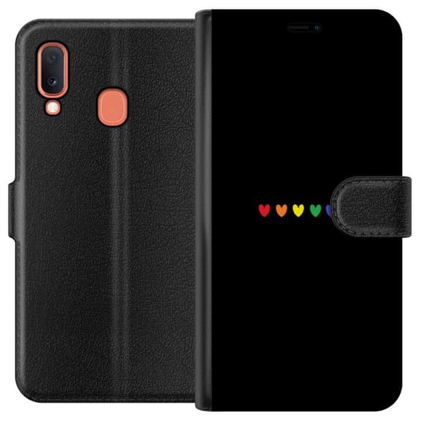 Kompatibelt Lommeboketui til Samsung Galaxy A20e Stolt Hjerter