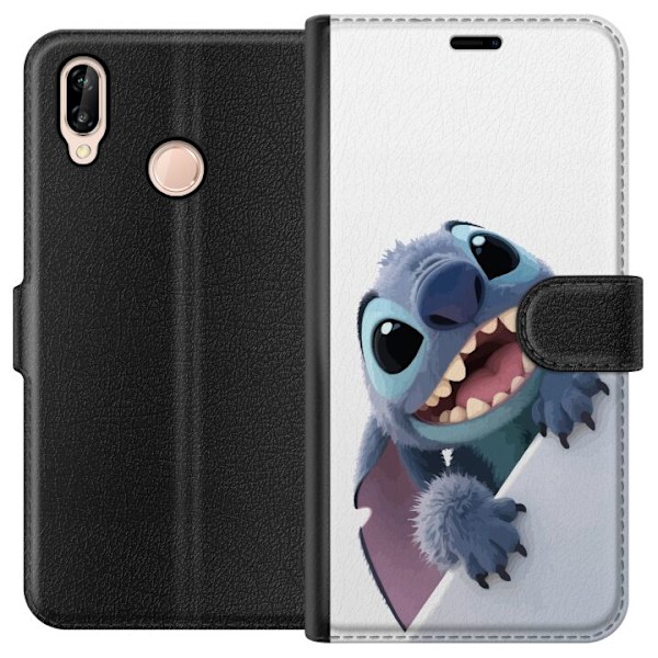 Huawei P20 lite Plånboksfodral Happy Stitch – glad figur med charmig uttryck