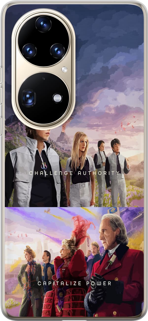 Kompatibelt Mobildeksel til Huawei P50 Pro Dødslekene med flere karakterer og vulkan