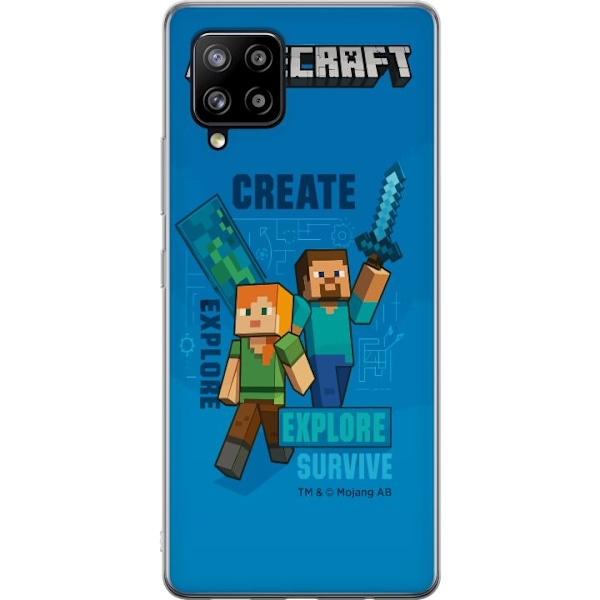 Samsung Galaxy A42 5G Läpinäkyvä kuori Minecraft Luolastot