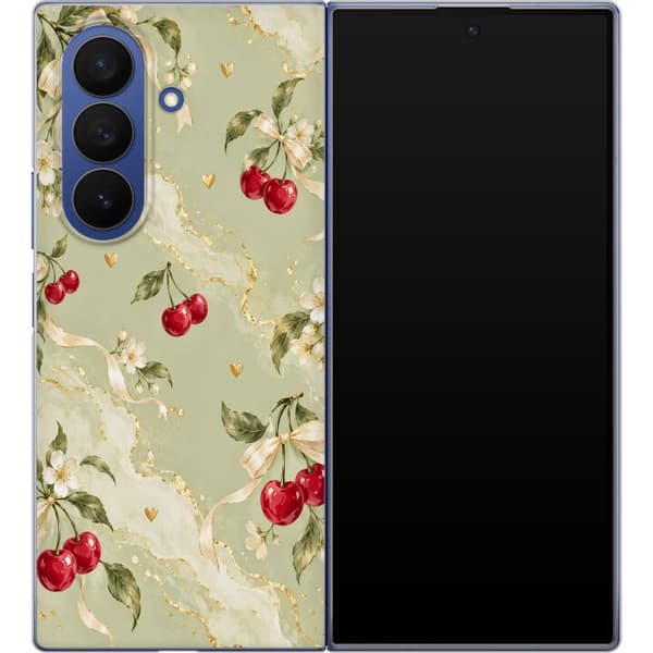 Kompatibelt Mobildeksel til Samsung Galaxy Z Fold7 Kirsebærblomst grønn