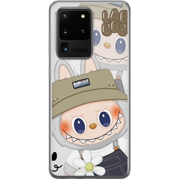 Samsung Galaxy S20 Ultra Genomskinligt Skal Labubu Minimal Mood – Enkel och stilren monsterdesig