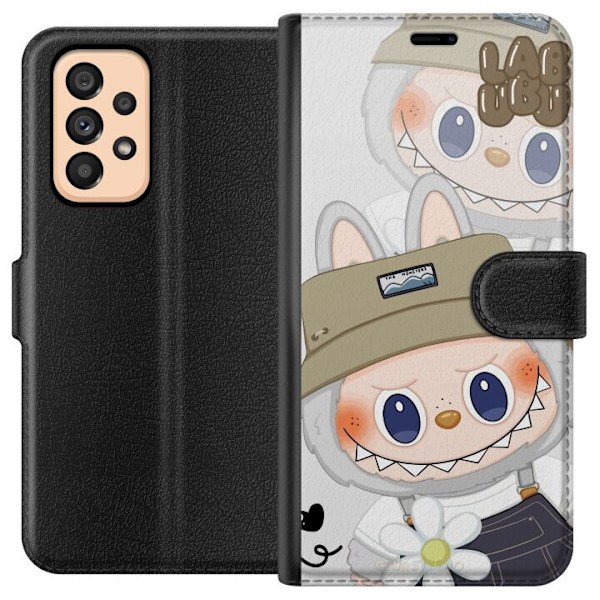 Samsung Galaxy A53 5G Lompakkokotelo Labubu Minimal Mood - Yksinkertainen ja tyylikäs hirviösuunnittelu