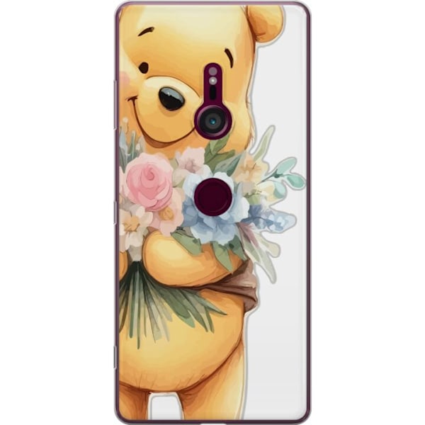 Sony Xperia XZ3 Gjennomsiktig deksel Nalle Puh med blomster -