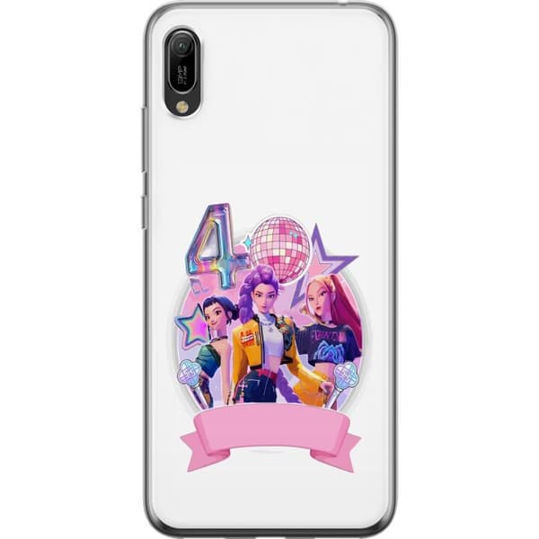 Kompatibelt Mobildeksel til Huawei Y6 Pro (2019) Popstjärnor nummer fyra rosa