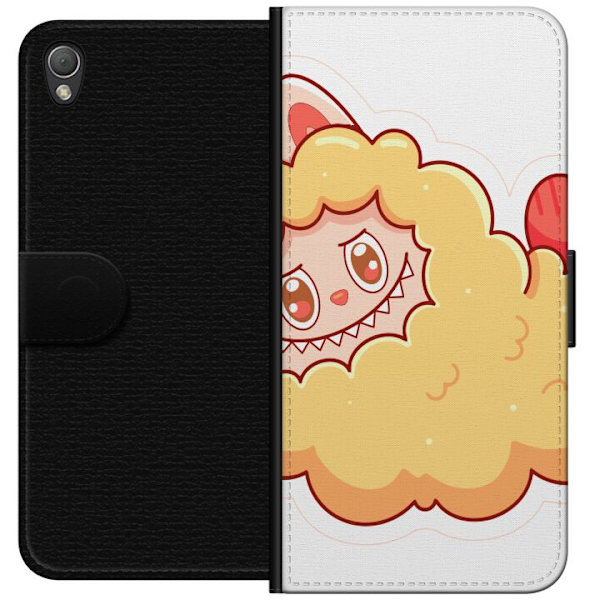 Sony Xperia Z3 Plånboksfodral Labubu Tvättbjörn Pop Mart Figur Samlarobjekt Söt Design Populärt Motiv Art Toy Kreativ Figurserie