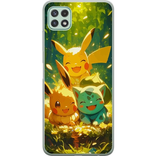 Samsung Galaxy A22 5G Genomskinligt Skal Pixelmonster spelstil – färgstark design för retroälskande gamers