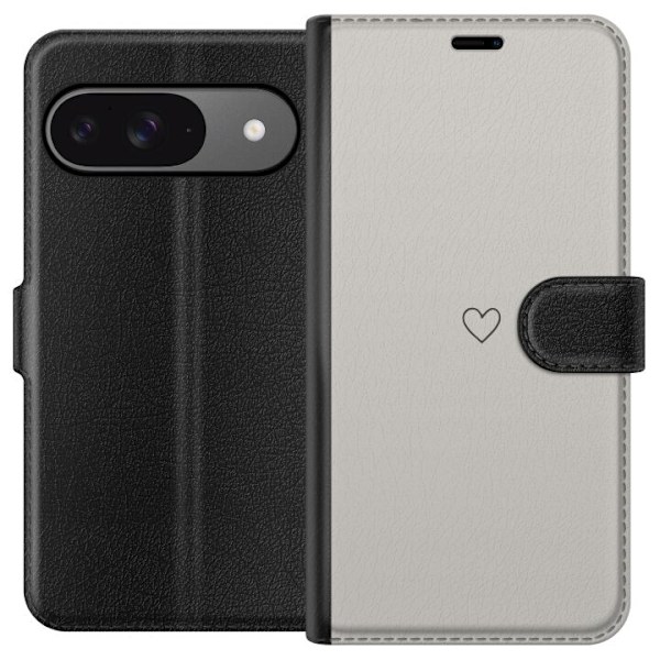 Google Pixel 9 Pro Lompakkokotelo Sydän Beige