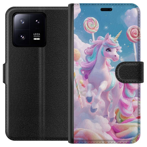Xiaomi 13 Pro Tegnebogsetui Enhjørning Candy Pastel Kawaii Motiv Sød Populær Farve Grafisk Trend Børne Motiv Fantasy Art