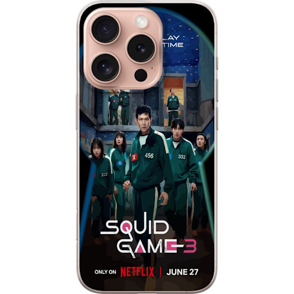 Apple iPhone 16 Pro Läpinäkyvä kuori Squid Game Kausi 3 TV-sarjan hahmot Suositut TV-sarja Motiivit Ikoni Jännitys Draama Aasialainen suunnittelu
