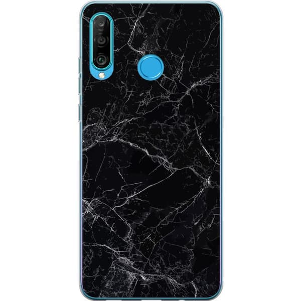 Kompatibelt Mobilskal till Huawei P30 lite Marmor Svart