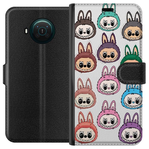 Nokia X10 Lompakkokotelo Labubu Macaron Monster - Söpö Kerä