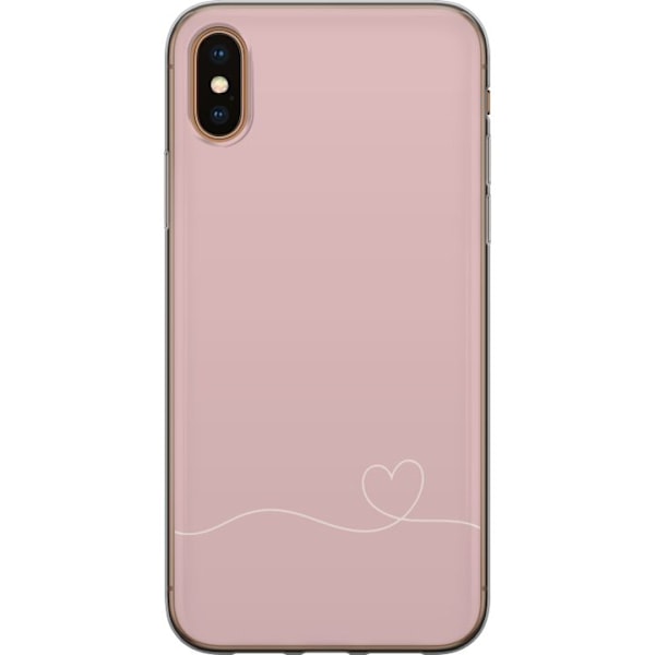 Apple iPhone XS Max Gennemsigtig cover Lyserød Hjerne Design