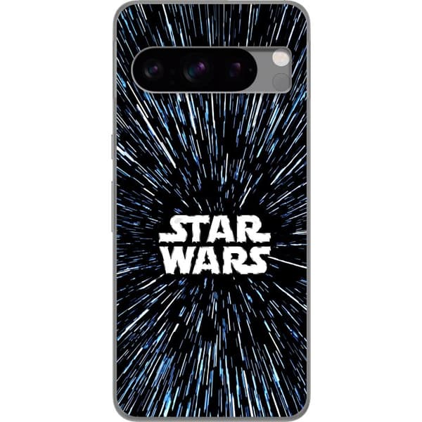 Kompatibel Mobilcover til Google Pixel 8 Pro Star Wars-logo med hyperspace-stjerner i ikonisk sci-fi-design sort