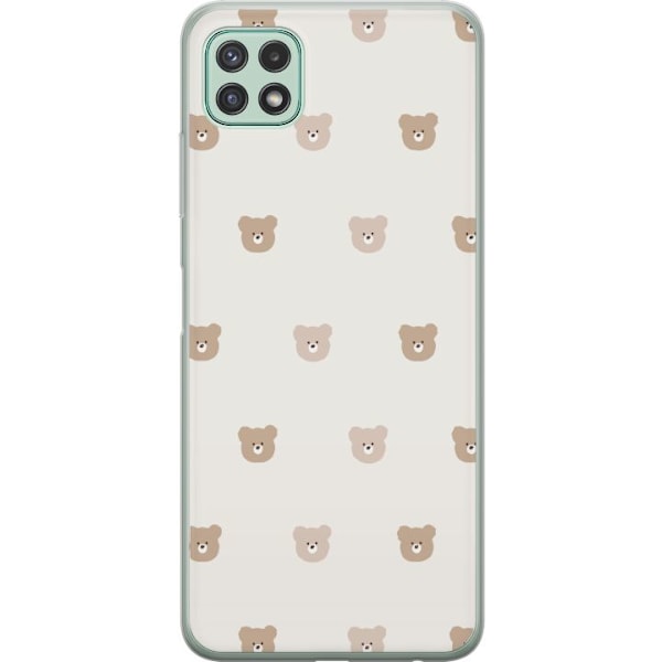 Samsung Galaxy A22 5G Läpinäkyvä kuori Teddy-tausta - söp