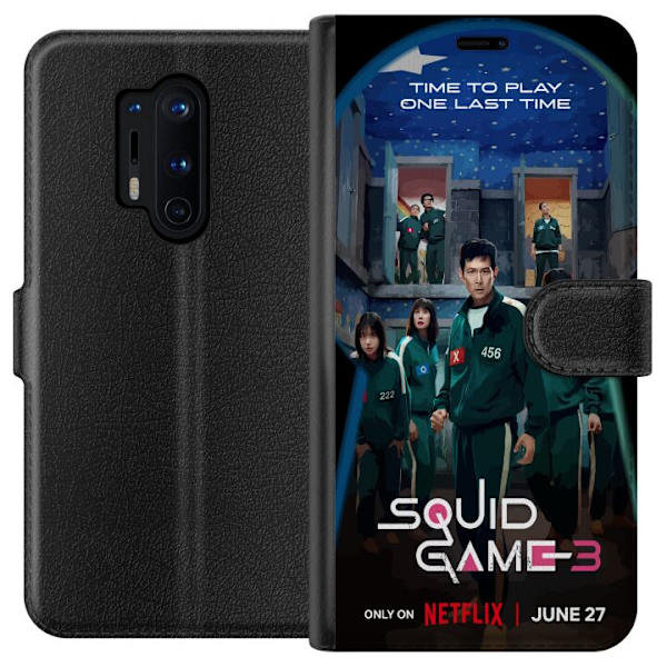 OnePlus 8 Pro Plånboksfodral Squid Game Säsong 3 Seriefigurer Populärt TV Serie Motiv Ikoner Spänning Drama Asiatisk Design Trend