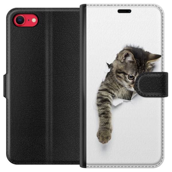 Kompatibelt Plånboksfodral till Apple iPhone 7 Curious Kitten