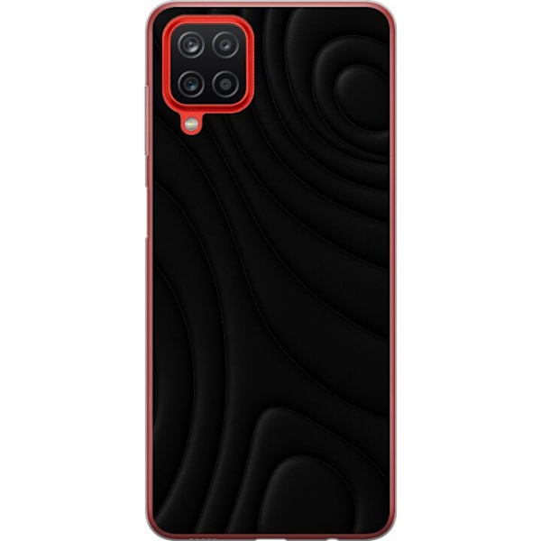 Samsung Galaxy A12 Genomskinligt Skal Black Waves