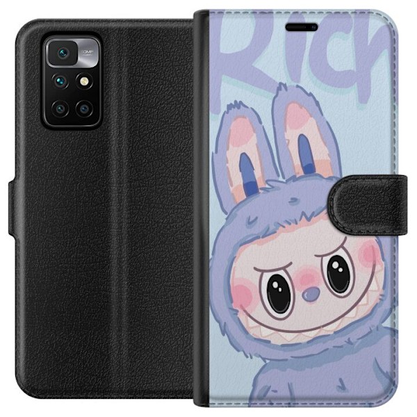 Xiaomi Redmi 10 Tegnebogsetui Blå Kanin Labubu