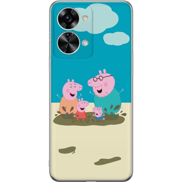 OnePlus Nord 2T Läpinäkyvä kuori Greta Possu Perhe Jori Mutapuro Lasten Kuva Sarja Suosittu Lasten Hahmo Ilo