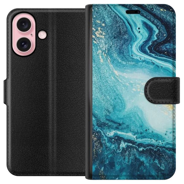 Kompatibelt Lommeboketui til Apple iPhone 16 Marmor