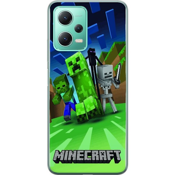Xiaomi Redmi Note 12 Genomskinligt Skal Minecraft Creeper mobilskal i klassisk grön pixelstil
