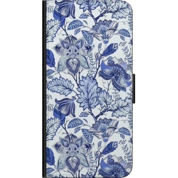 Samsung Galaxy Note 4 Lommeboketui Blomster Blå...