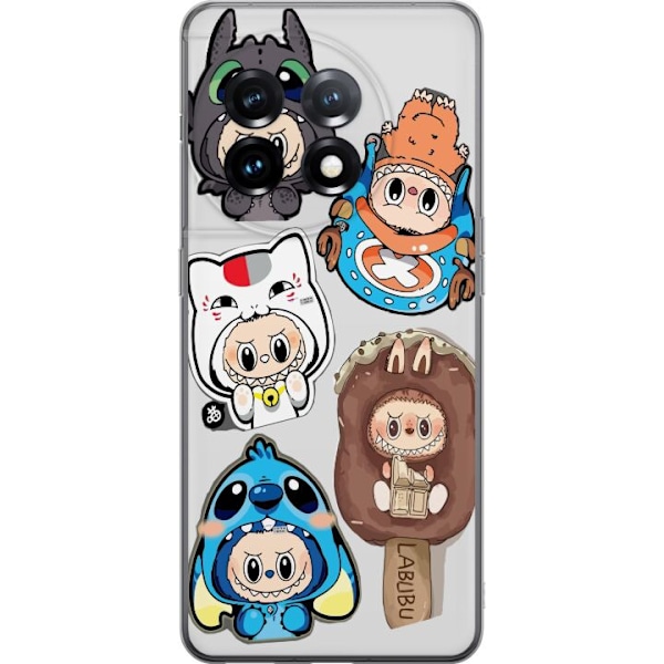 OnePlus 11R Gjennomsiktig deksel Labubu figure samling - Pop Mart Labubu The Monsters i fargerik design