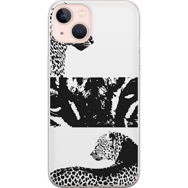 Apple iPhone 13 Läpinäkyvä kuori Leopard Faces