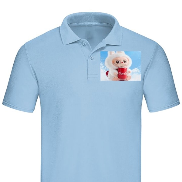 Poloshirt til Voksen | Elegant Poloshirt Labubu Summer Edition Lyseblå X-Large