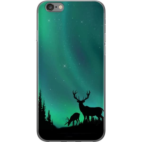 Kompatibelt Mobildeksel til Apple iPhone 6s Hjortar i siluett under norrsken
