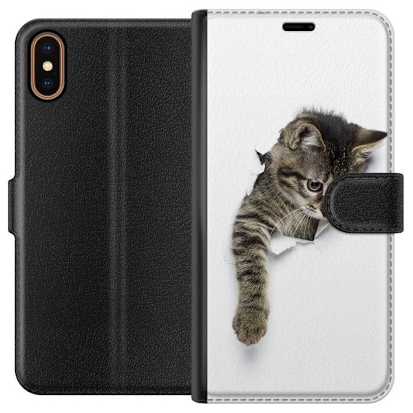Apple iPhone X Lompakkokotelo Kissa