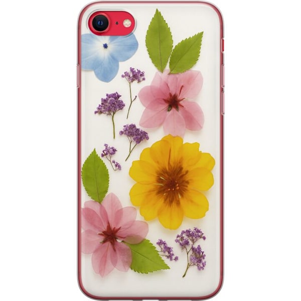Apple iPhone 8 Gennemsigtig cover Pressede blomster