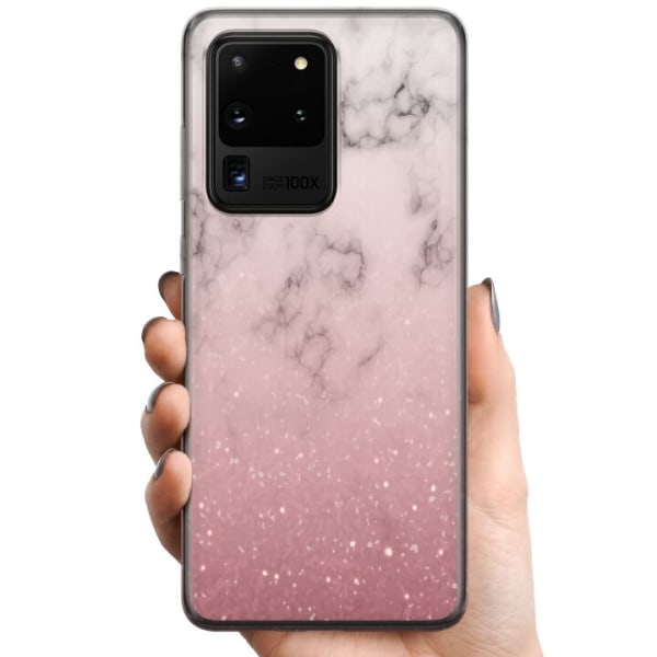 Samsung Galaxy S20 Ultra TPU Mobilcover Blødt Pink Marmor