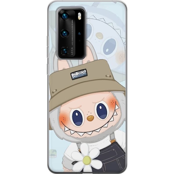 Huawei P40 Pro Gennemsigtig cover Labubu med hat - Pop Mart figur Mr. Butcher i retro-stil med karakter