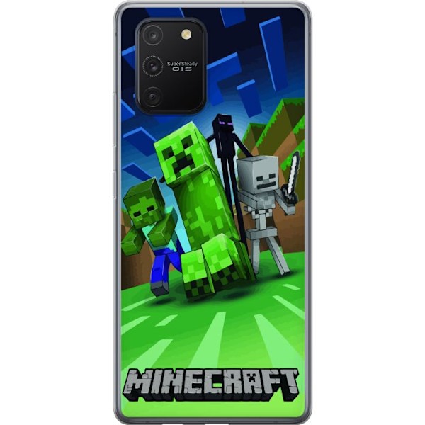 Samsung Galaxy S10 Lite Genomskinligt Skal Minecraft Creeper mobilskal i klassisk grön pixelstil