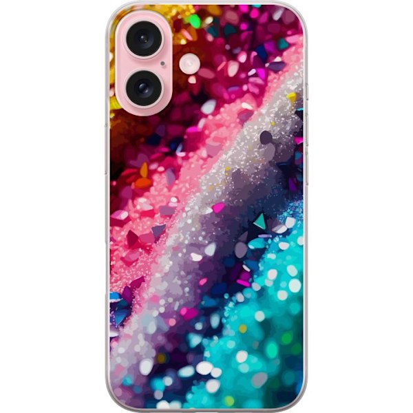 Apple iPhone 16 Läpinäkyvä kuori Glitter