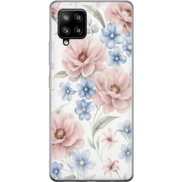 Samsung Galaxy A42 5G Genomskinligt Skal Romantiska blommor
