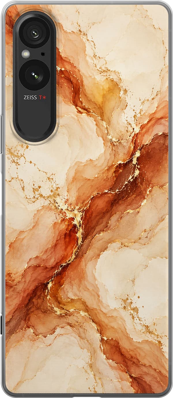 Kompatibel Mobilcover til Sony Xperia 10 VI Ravmarmor beige
