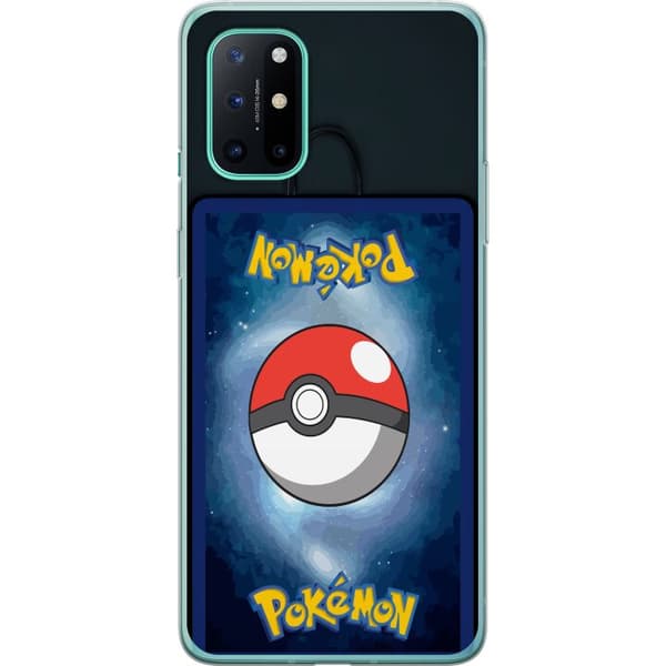 Kompatibel Mobilcover til OnePlus 8T Pokéball mod stjernesky spiltema samlerbold rum baggrund blå