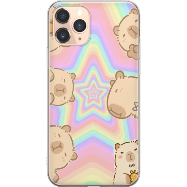 Apple iPhone 11 Pro Genomskinligt Skal Kawaii Capybara Galaxy