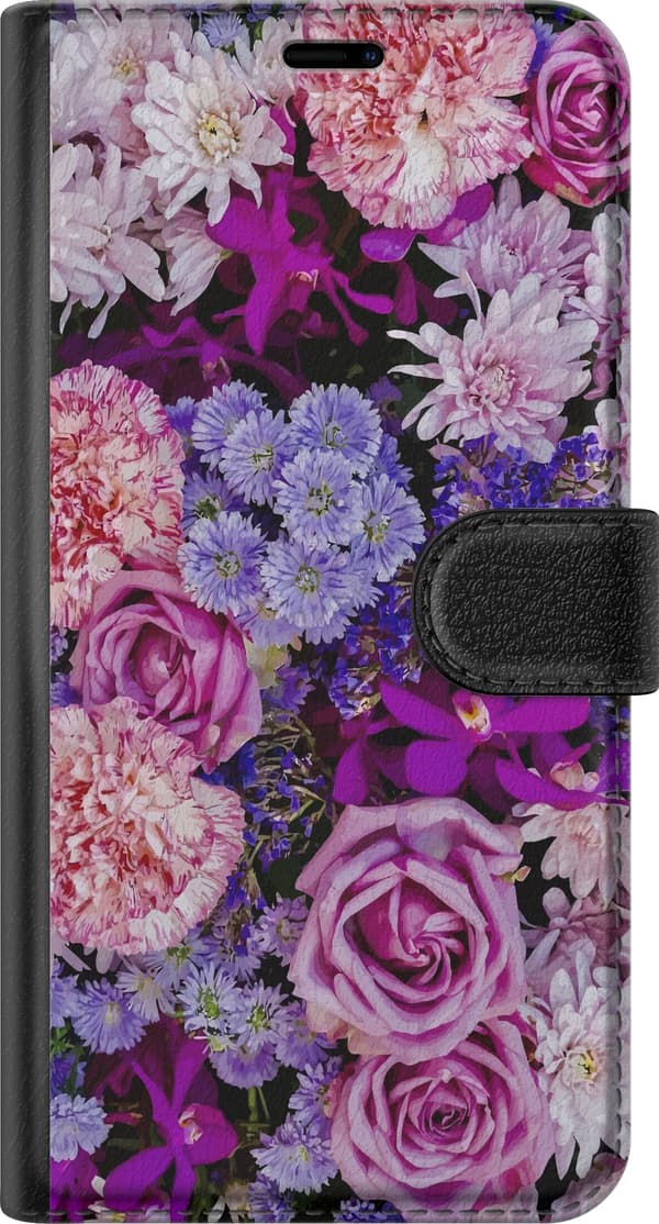 Kompatibelt Plånboksfodral till Samsung Galaxy A71 Rosa och lila blommor rosa