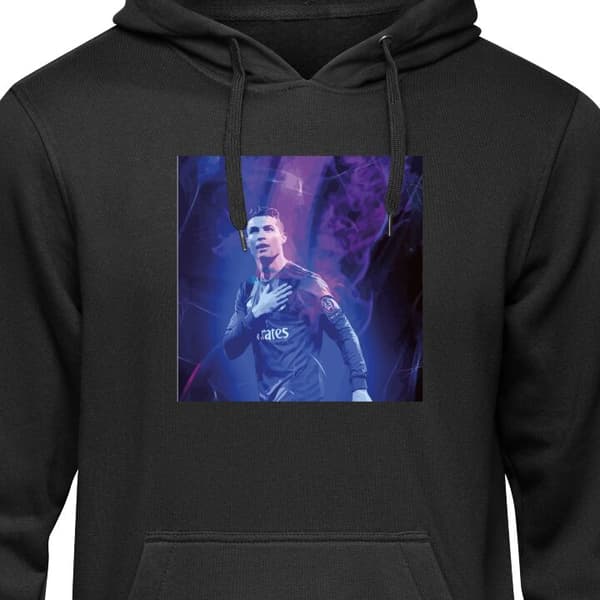 Hoodie til Voksen | Behagelig Hættetrøje Sort Medium Ronaldo 7 sort M