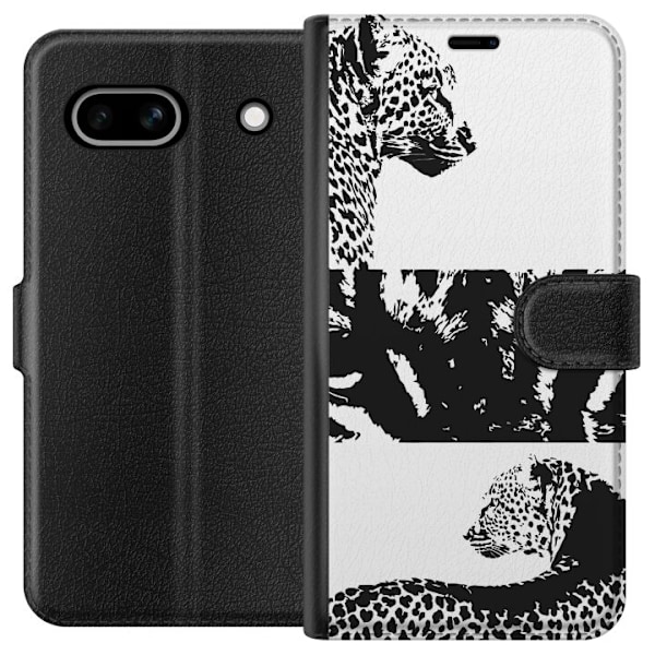 Google Pixel 7a Lommeboketui Leopard Faces