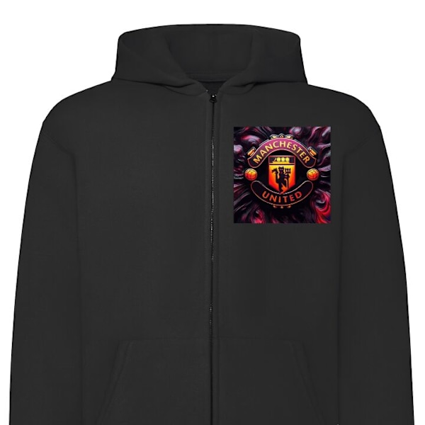 Zip-Hoodie | Hættetrøje med Lynlås til Voksne Manchester Un sort S
