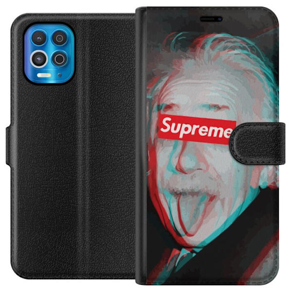 Motorola Edge S Plånboksfodral Supreme Albert Einstein 3D Motiv Streetwear Design Populär Vetenskap Ikoniskt Grafiskt Urban Art