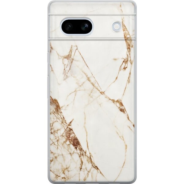 Google Pixel 7a Genomskinligt Skal Vit marmor