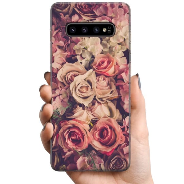 Samsung Galaxy S10+ TPU Mobilcover Blomster